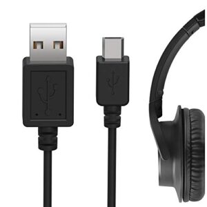 geekria micro-usb headphones short charger cable, compatible with audio-technica ath-sr30bt ath-sr6bt ath-g1wl ath-dsr7bt charger, usb to micro-usb replacement power charging cord (1 ft / 25 cm)