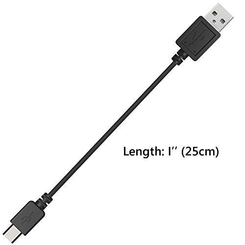 Geekria Micro-USB Headphones Short Charger Cable, Compatible with Audio-Technica ATH-SR30BT ATH-SR6BT ATH-G1WL ATH-DSR7BT Charger, USB to Micro-USB Replacement Power Charging Cord (1 ft / 25 cm)