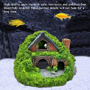 Tfwadmx Aquarium Decoration Hobbit House Resin Betta Hideout Cave Reptile Hiding Hollow Hole Shelter Fish Tank Hut Ornaments Rockery Landscaping Accessories(3 Pcs)