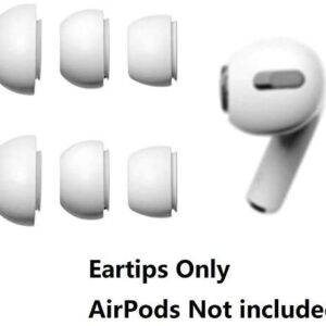 JNSA Replacement Ear Tips for Air Pods Pro,Air Pods Pro Earbuds Covers AirPod Pro Earbuds Tips Ear Caps, Silicone Eartips S/M/L 3 Size 3 Pairs, White