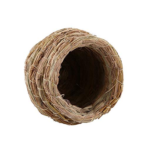 SUODAO Bird Nest,Parrot Handmade Cages Accessories Parrot Pet Bedroom Bird House Straw Nest Straw Cage Breeding Cave