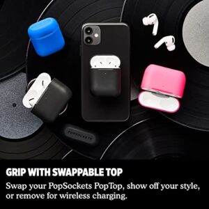 PopSockets PopGrip AirPods Pro Holder + PopChain 2: Swappable Grip and AirPods Holder for Phones and Tablets - Black