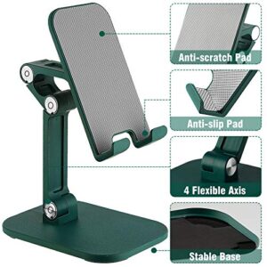 Cell Phone Stand Angle Height Adjustable Cell Phone Holder Desktop Phone Stander Cradle Dock Universal Compatible with All Mobile 4"-12.9" Phone /iPad/Kindle/Tablet Switch (Green)