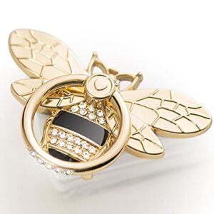 phone ring holder with crystal, allengel bee phone ring grip finger kickstand, gold black