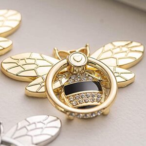 Phone Ring Holder with Crystal, Allengel Bee Phone Ring Grip Finger Kickstand, Gold Black