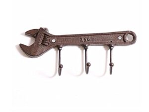 realideas wrench spanner shape vintage key rack holder hooks cast iron decorative wall mounted man cave garage tool holder coat hat hooks rack hanger
