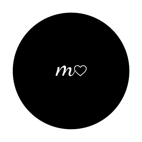 White Initial Letter M Heart Minimalist Black PopSockets Swappable PopGrip
