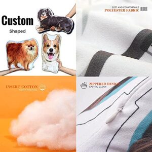 VEELU Custom Pet Pillows with Photo, Personalized Pet Photo Pillows, 3D Printing Dog Cat Shaped Pillow for Pet Lover Gifts Bedding Decoration Birthday Thanksgiving Christmas Height 12 Inch