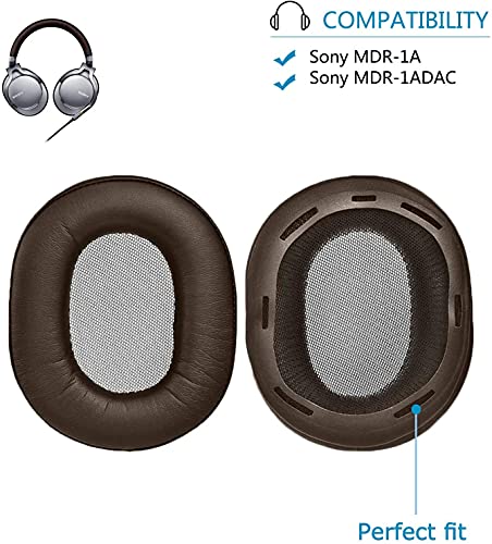 MDR-1A Earpads Replaceable Earmuffs Ear Pad Ear Cushion Repair Parts are Compatible with Sony MDR-1A/1A-DAC /1A-BT Headphones（Dark Brown）