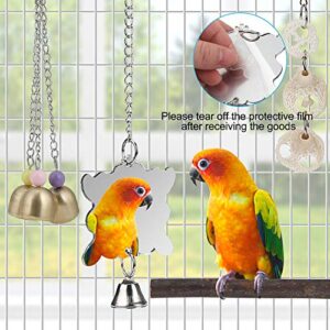 Toys for Bird Parakeet Toy Bird Perch Bird Cage Hammock Coconut Hideaway with Ladder Hanging Bell Swing Chewing Hanging Toy for Parakeet,Conure,Cockatiel,Love Birds,Parrots