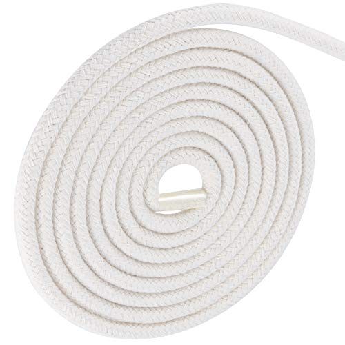 HAKZEON 164FT 1/4 Inch Cotton Rope, Natural Macrame Cord White Clothesline Heavy Duty All Purpose Rope for Wall Hanging, Plant Hanger, DIY Cotton Rope Basket, Crafts, Knitting and Wall Tapestries