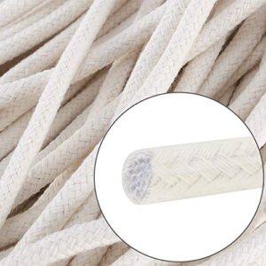 HAKZEON 164FT 1/4 Inch Cotton Rope, Natural Macrame Cord White Clothesline Heavy Duty All Purpose Rope for Wall Hanging, Plant Hanger, DIY Cotton Rope Basket, Crafts, Knitting and Wall Tapestries