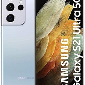 Samsung Galaxy S21 Ultra 5G SM-G998B/DS 256GB 12GB RAM Factory Unlocked (GSM Only | No CDMA - not Compatible with Verizon/Sprint) International Version - Phantom Silver