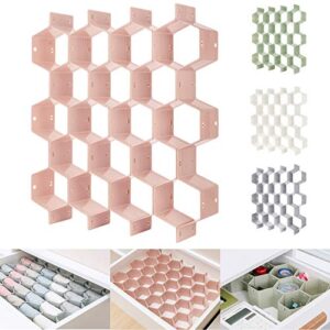 kocuos honeycomb separator adjustable drawer organizer divider for underwear belt-scarf socks organizer (pink)