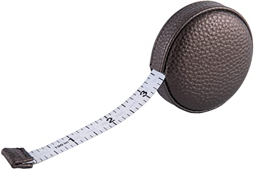 3m/120" Tape Measure Body Measuring Tape for Body Cloth Tape Measure for Sewing Fabric Tailors Medical Measurements Tape Dual Sided Leather Tape Measure Retractable (Dark Brown)