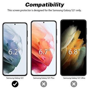 TOCOL [6 Pack Compatible with Samsung Galaxy S21 5G 6.2 inch - 3 Pack Tempered Glass Screen Protector and 3 Pack Camera Lens Protector with [Installation Frame] HD Clear Bubble Free Case Friendly