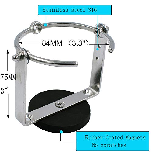 YYST Horizontal Mounting Magnetic Cup Holder Beverage Holder Drink Holder- Great for Tractors -Horizontal Mounting (2)