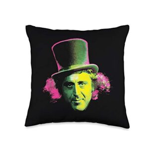 willy wonka chocolate factory face throw pillow, 16x16, multicolor