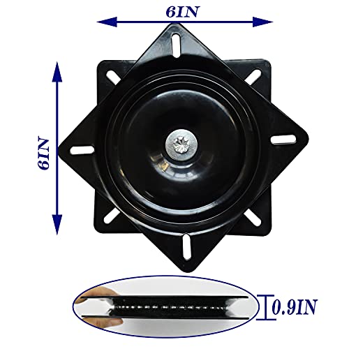 2Pack Heavy Duty Bar Stool Swivel Plate, 6Inch Chair Swivel Base with Solid Ring of Ball Bearings, 400lbs Capacity Replacement Swivel Seat Parts Lazy Susan Hardware for Barstools Recliner Chair Boat