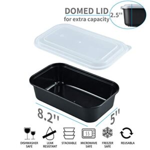 Plastic Meal Prep Containers, 32 oz, 10 PACK, Food Storage Disposable Containers with Lids Airtight, Togo Food Containers for Frozen Meal, Reusable Lunch Bento Box, Microwave and Freezer Safe