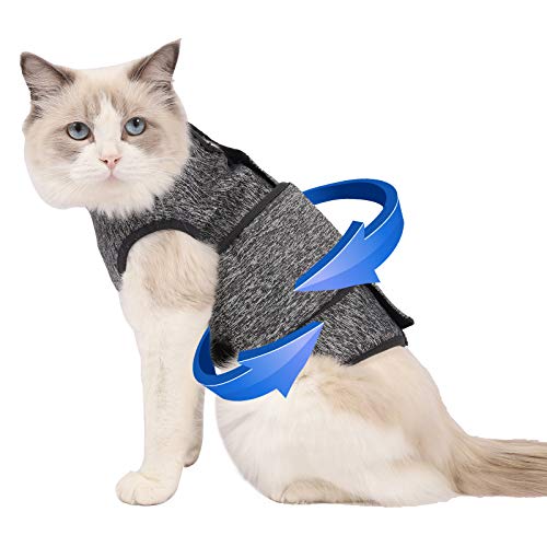 Coppthinktu Cat Anxiety Jacket, Thunder Vest for Cats, Cat Anti Anxiety Vest, Shirt for Cat, Cats Calming Wrap Vet Recommended Calming Solution Vest for Fireworks, Thunder, Travel, Separation