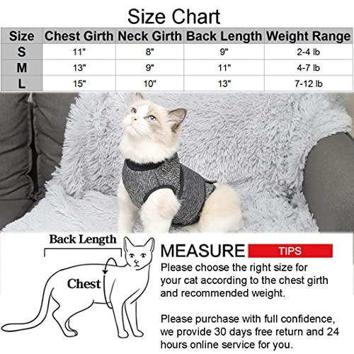 Coppthinktu Cat Anxiety Jacket, Thunder Vest for Cats, Cat Anti Anxiety Vest, Shirt for Cat, Cats Calming Wrap Vet Recommended Calming Solution Vest for Fireworks, Thunder, Travel, Separation