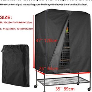 UCARE Bird Parrot Cage Cover Waterproof Extra Large Good Night Parrot Birdcage Covers for Parakeets Budgies Macaw Square Cages (L: 41x27x48in/ 104x69x122cm)