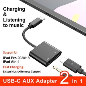 USB C to 3.5mm Headphone & 60w Charge Adapter,ivoros Type C Audio Jack Earphone Aux Converter,Work for iPad Pro/Air 5/Mini 6,Samsung Galaxy S22/S21/S20/Ultra/Note 20/10+Plus,Google Pixel 6/5/4/3/2