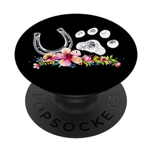floral flowers horse lover pretty cute dog paw horse cool popsockets swappable popgrip