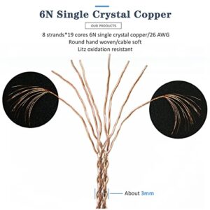 GUCraftsman 6N Single Crystal Copper Upgrade Earphone Cable 2.5mm/3.5mm/4.4mm Earphone Upgrade Cable for Sennheiser IE200 IE300 IE600 IE900 (4.4mm Plug)