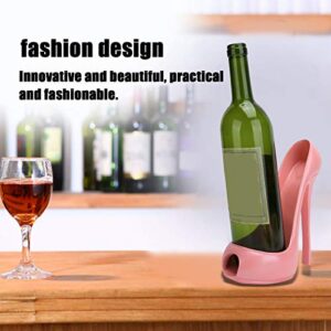 TOPINCN Wine Rack Synthetic Resin Wine Bottle Display Holder Innovative Highheeled Shoe Shape Home Decoration Accessories(Pink)