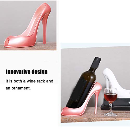 TOPINCN Wine Rack Synthetic Resin Wine Bottle Display Holder Innovative Highheeled Shoe Shape Home Decoration Accessories(Pink)