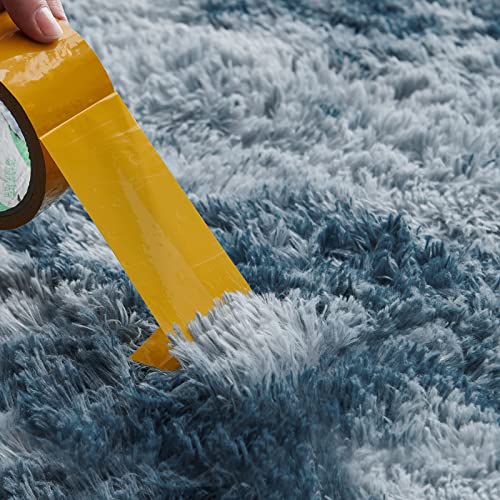 Rainlin Soft Fluffy Bedroom Rugs Indoor Shaggy Plush 3x5 Area Rug College Dorm Living Room Home Decor Floor Carpet Shag Non-Slip Nursery Rugs, Blue