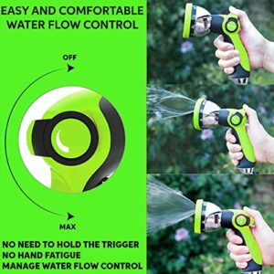 ALMA Garden Hose Nozzle Sprayer with THUMB CONTROL ON OFF VALVE - 10 Spray Pattern Garden Hose Sprayer Nozzle - Perfect Water Hose Nozzle for Outdoor - Hose Head Attachment Gun Handle Nozzles