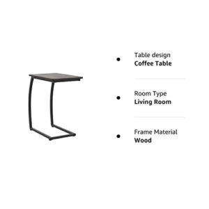 AZL1 Life Concept Utility Sofa End Living Room, Vintage Accent Couch Side Pocket, C Shaped Table for Coffee Snack Laptop