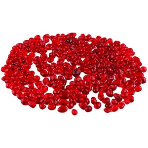 VTurboWay Aquarium Stone Ornament Red Glass Crystal Stone Fish Tank Gravel Decoration Fantasy DIY Fish Tank Hydroponic Plant Creative Decoration (A Pack of 150, Red)