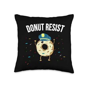 police support appreciation donuts meme donut resist meme funny police officer support theme quote throw pillow, 16x16, multicolor