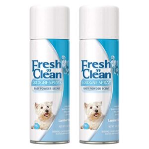 petag fresh 'n clean cologne spray - keeps pets smelling fresh - 6 oz - 2 pack - baby powder scent dog spray