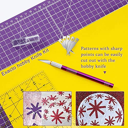 Nicecho Rotary Cutter Set,Sewing Quilting Supplies,45mm Fabric Cutters,A3 Cutting Mat for Sewing,Acrylic Rulers,Scissors,Exacto Knife,Clips,Beginners Sewing Accessories,Fabric Cutter Kit