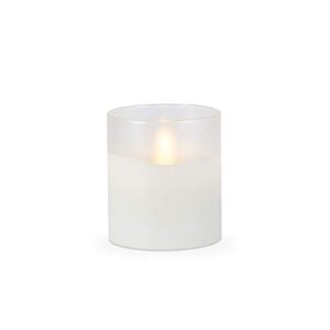 3.5-in d x 4-in h hand poured wax candle in frosted glass with exclusive illumaflame™ glow