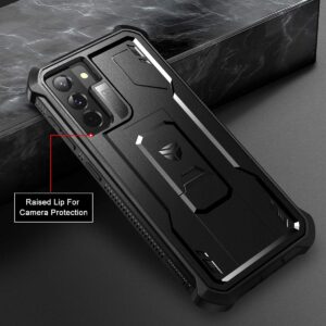 Dexnor for Samsung Galaxy S21+ Plus Case, [Built in Screen Protector and Kickstand] Heavy Duty Military Grade Protection Shockproof Protective Cover for Samsung Galaxy S21 Plus 5G, 6.7 inch Black