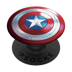the falcon and the winter soldier captain america shield popsockets popgrip: swappable grip for phones & tablets