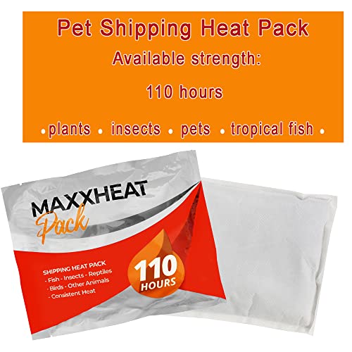 MaxxHeat 110 Hour Shipping Heat Pack - 1, 10, 60 Count Packs Available| Extended Heat for Marine Animals, Insects, Coral, Fish, Invertebrates, Flowers, and Plants | Tropical Fish