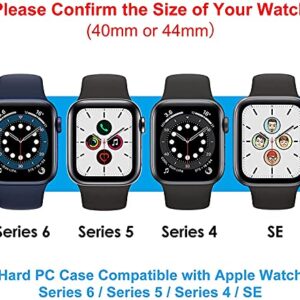 VASG 5-Pack Compatible with Apple Watch Case 44mm, Built-in HD Clear Ultra-Thin Screen Protector Cover Hard PC Case Compatible with Apple Watch Series 4/5/ 6/SE