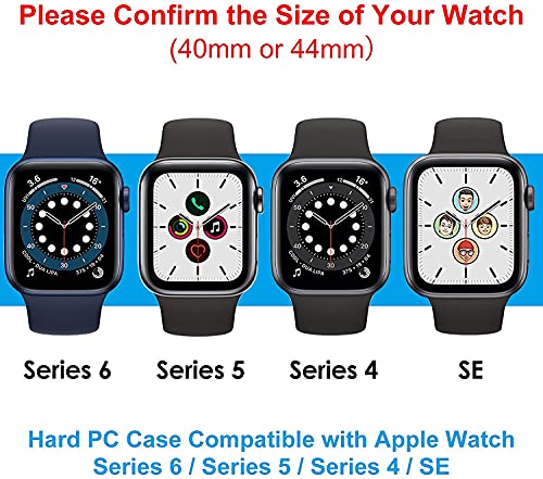 VASG 5-Pack Compatible with Apple Watch Case 44mm, Built-in HD Clear Ultra-Thin Screen Protector Cover Hard PC Case Compatible with Apple Watch Series 4/5/ 6/SE