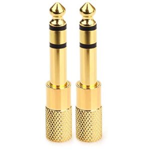 2pcs 1/4" to 3.5mm headphones adapters, jeeue 6.35mm(1/4") male - 3.5mm (1/8") female socket stereo jack adaptor bring you professional sound