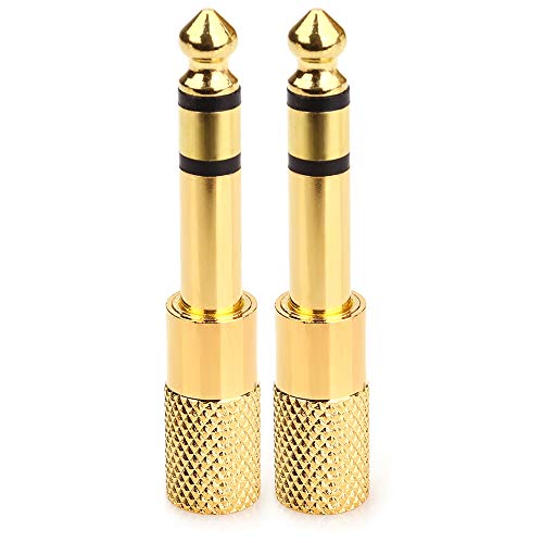 2PCS 1/4" to 3.5mm Headphones Adapters, JEEUE 6.35mm(1/4") Male - 3.5mm (1/8") Female Socket Stereo Jack Adaptor Bring You Professional Sound