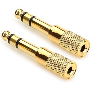 2PCS 1/4" to 3.5mm Headphones Adapters, JEEUE 6.35mm(1/4") Male - 3.5mm (1/8") Female Socket Stereo Jack Adaptor Bring You Professional Sound