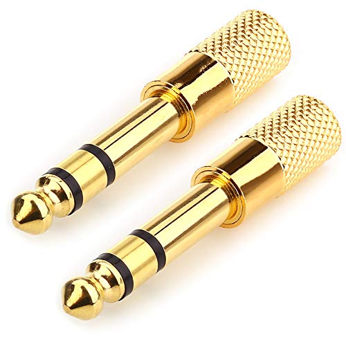 2PCS 1/4" to 3.5mm Headphones Adapters, JEEUE 6.35mm(1/4") Male - 3.5mm (1/8") Female Socket Stereo Jack Adaptor Bring You Professional Sound