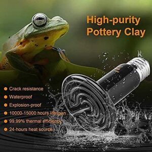 Toolzy Ceramic Heat Emitter, 150W Reptile Heat Lamp for Pet Lizard Turtle Snake Chicken Aquarium Coop, No Harm No Light